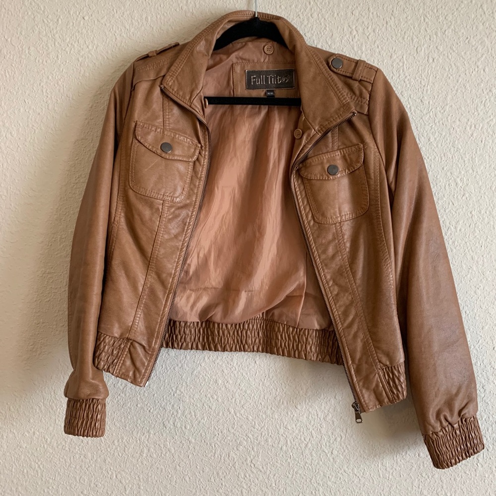 Brown Faux Leather Jacket